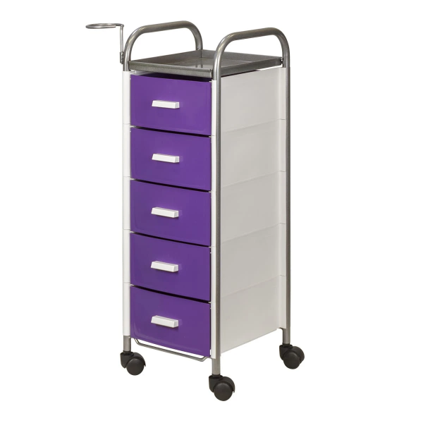 Тележка парикмахерская Глорис-02, цветные ящики