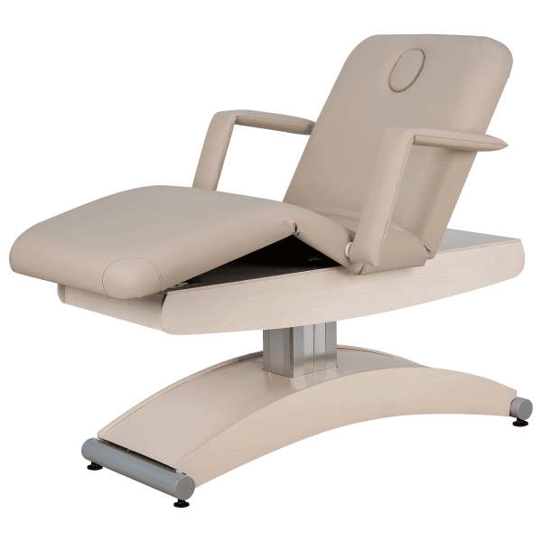 Косметологическая кушетка Аврора, светлый каркас, 3 мотора